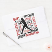 野球タイポグラフィことわざと用語 スクエアシール (封筒)