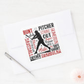 野球タイポグラフィことわざと用語 スクエアシール (封筒)