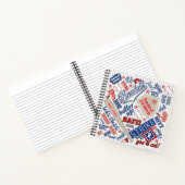 野球タイポグラフィストライプ赤白青ID770 ノートブック (内部)