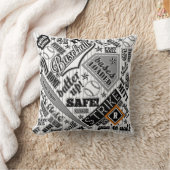 野球タイポグラフィ白黒ストライプID770 クッション (ブランケット)