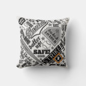 野球タイポグラフィ白黒ストライプID770 クッション (正面)