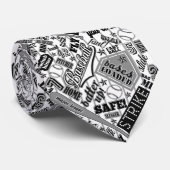 野球タイポグラフィ白黒ストライプID770 ネクタイ (ロール)