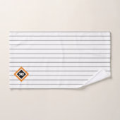 野球タイポグラフィ白黒ストライプID770 バスタオルセット (ハンドタオル)