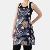 野球タイポグラフィ赤白青ID770 エプロン (インサイチュ)