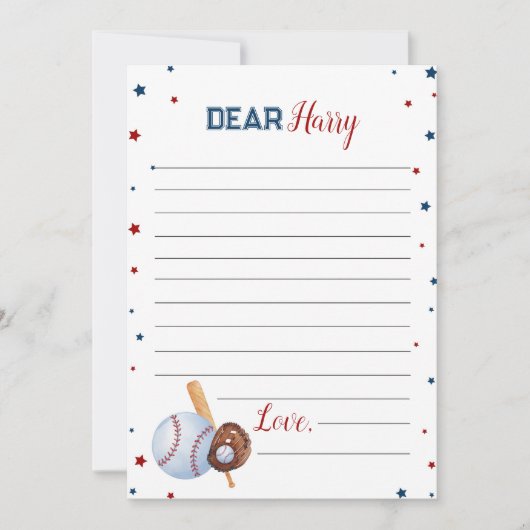 野球タイムカプセルノートメッセージカード サンキューカード (正面)