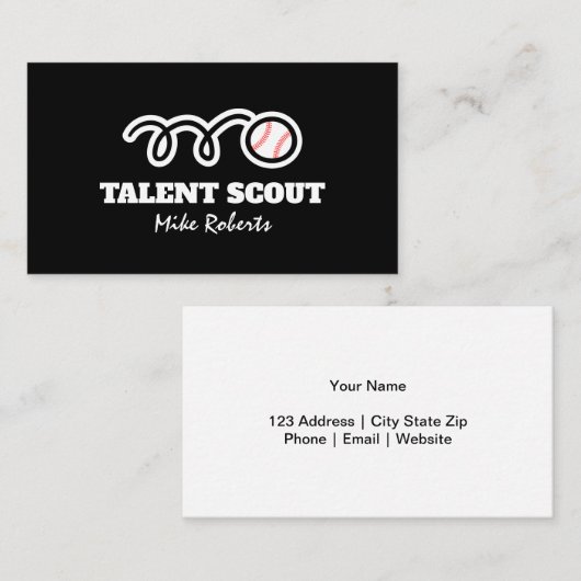 野球タレントスカウトビジネスカードテンプレート 名刺 (正面/裏面)