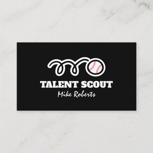 野球タレントスカウトビジネスカードテンプレート 名刺 (正面)