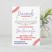 野球ダイヤモンドガールズ最高のフレンドブライダルシャワー 招待状 (スタンド正面)