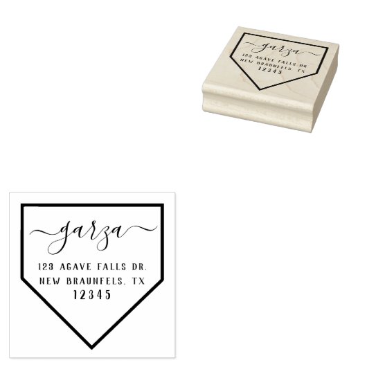 野球ダイヤモンド差出人住所ゴムスタンプ ラバースタンプ (押印)