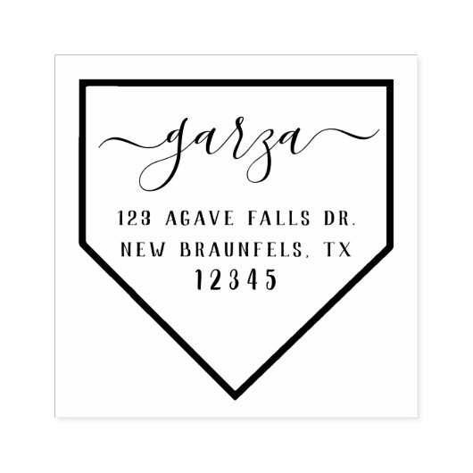 野球ダイヤモンド差出人住所ゴムスタンプ ラバースタンプ (インプリント)