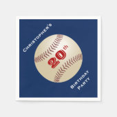 野球ダイヤモンド,第20回バースデーパーティー,名前,紙 スタンダードカクテルナプキン (正面)