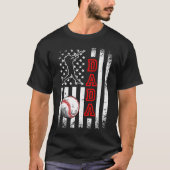 野球ダダアメリカン国旗ヴィンテージ野球 Tシャツ (正面)