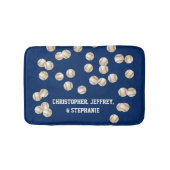 野球ダークブルー、色を選びなさい、名前、 バスマット (正面)