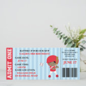 野球チケットの誕生日の招待状のカスタマイズ 招待状 (スタンド正面)