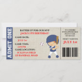 野球チケットの誕生日の招待状のカスタマイズ 招待状 (正面)