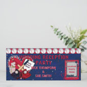 野球チケット披露宴招待状テンプレート 招待状 (スタンド正面)