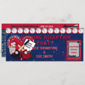 野球チケット披露宴招待状テンプレート 招待状 (正面/裏面)