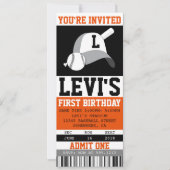 野球チケット招待状 招待状 (正面)