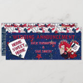 野球チケット結婚式招待状-テンプレート 招待状 (正面/裏面)