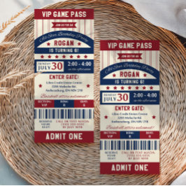 野球チケット誕生日パーティーの招待状 招待状