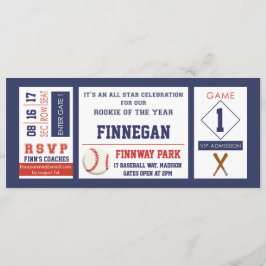 野球チケット誕生日パーティーの招待状 招待状