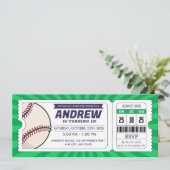 野球チケット誕生日ルーキー・オブ・ザ・イヤー 招待状 (スタンド正面)