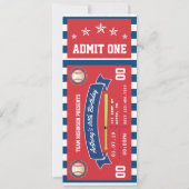 野球チケット誕生日招待状 招待状 (正面)