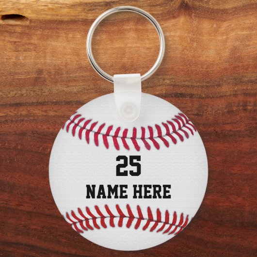 野球チームのギフトのための格安アイディアNAME & NUMBER キーホルダー (裏面)