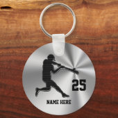 野球チームのギフトのための格安アイディアNAME & NUMBER キーホルダー (正面)