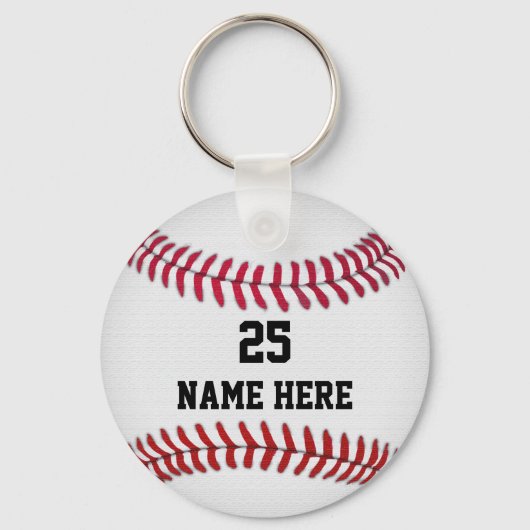 野球チームのギフトのための格安アイディアNAME & NUMBER キーホルダー (裏面)