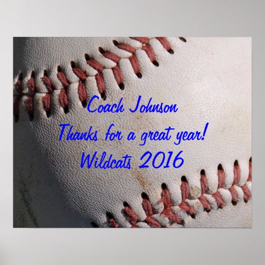 野球チームのコーチのギフト ポスター (正面)