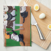 野球チームのラブラドール キッチンタオル (四つ折り)