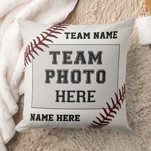 野球チームの写真のアイディアのギフトのコーチ、プレーヤー クッション (ブランケット)