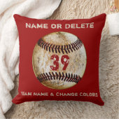 野球チームの贈り物パーソナライズされた文字と色 クッション (ブランケット)