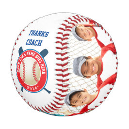野球チームサンキューコーチまたはカスタム文字 野球ボール