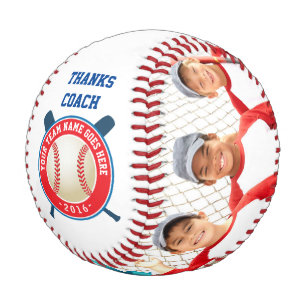 野球チームサンキューコーチまたはカスタム文字 野球ボール