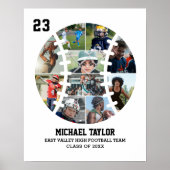 野球チームシニア卒業ギフト写真コラージュ ポスター (正面)
