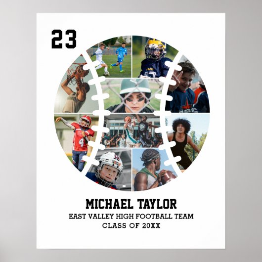 野球チームシニア卒業ギフト写真コラージュ ポスター (正面)