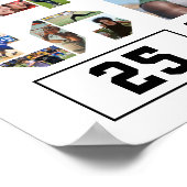 野球チームシニア卒業写真コラージュ ポスター (角)