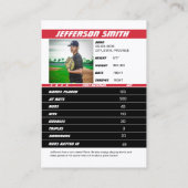 野球チームトレーディングカードギフトレッドホワイト コーリングカード (裏面)