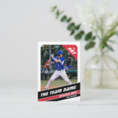 野球チームトレーディングカードギフト 赤 白 コーリングカード (スタンド正面)