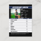 野球チームトレーディングカードスポーツギフトブルー コーリングカード (裏面)