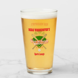 野球チームプレーヤースポーツラウンジピントビアソーダ タンブラーグラス