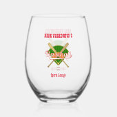 野球チームプレーヤースポーツラウンジ ステムなしワイングラス (裏面)