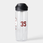 野球チーム名キッズティーンパーソナライズされた ウォーターボトル (背面)