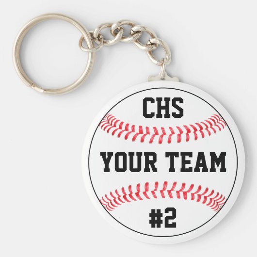 野球チーム名、スクールレター、プレイヤー番号 キーホルダー (正面)