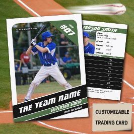 野球チーム トレーディングカード ギフト 緑 白 コーリングカード
