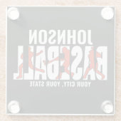 野球チームADD NAMEチャンピオンゲームプレーヤー ガラスコースター (裏面)