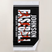 野球チームADD NAMEチャンピオンゲームプレーヤー ビーチタオル (正面)