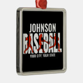野球チームADD NAMEチャンピオンゲームプレーヤー メタルオーナメント (右)